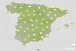 FOTOGRAFÍA. BARCELONA (CATALUÑA) ESPAÑA, 17 DE AGOSTO DE 2026. Lunes, Chubascos en Extremadura y Castilla-La Mancha, calor en Baleares, Galicia y Madrid. Infograma de la Agencia Estatal de Meteorología (Aemet) sobre las previsiones meteorológicas para este lunes 17 de agosto de 2026 en toda España. Lasvocesdelpueblo (Ñ Pueblo).