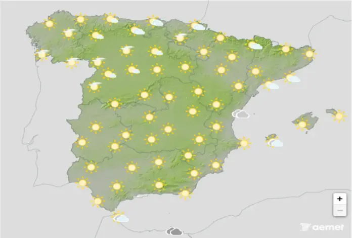 FOTOGRAFÍA. BARCELONA (CATALUÑA) ESPAÑA, 31 DE AGOSTO DE 2026. Lunes, descenso de temperaturas en el Ebro, la Ibérica, Comunidad Valenciana, Cantábrico y Pirineo occidental. Infograma de la Agencia Estatal de Meteorología (Aemet) sobre las previsiones meteorológicas para este lunes 31 de agosto de 2026 en toda España. Lasvocesdelpueblo (Ñ Pueblo).