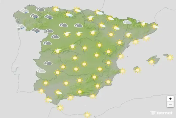Martes, chubascos en Asturias y Galicia y descenso de temperaturas en el Cantábrico oriental FOTOGRAFÍA. BARCELONA (CATALUÑA) ESPAÑA, 25 DE AGOSTO DE 2026. Martes, chubascos en Asturias y Galicia y descenso de temperaturas en el Cantábrico oriental. Infograma de la Agencia Estatal de Meteorología (Aemet) sobre las previsiones meteorológicas para este martes 25 de agosto de 2026 en toda España. Lasvocesdelpueblo (Ñ Pueblo).