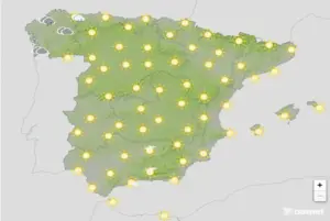 FOTOGRAFÍA. BARCELONA (CATALUÑA) ESPAÑA, 29 DE AGOSTO DE 2026. Sábado, tiempo anticiclónico con cielos poco nubosos o despejados. Infograma de la Agencia Estatal de Meteorología (Aemet) sobre las previsiones meteorológicas para este sábado 29 de agosto de 2026 en toda España. Lasvocesdelpueblo (Ñ Pueblo).