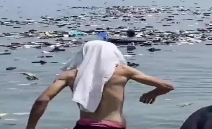 FOTOGRAFÍA. PLAYA del TARAJAL (CIUDAD AUTÓNOMA DE CEUTA) ESPAÑA, 31 DE JULIO DE 2026. La playa del Tarajal de la Ciudad Autónoma de Ceuta (España), cerca del espigón, que marca el límite fronterizo entre Ceuta (España) y Castillejos (Marruecos) en el mar recibió el grueso de los más de 80.000 inmigrantes ilegales marroquíes de la invasión de Ceuta, registrada los días miércoles 29, jueves 30 y viernes 31 de julio de 2026, dejando unas imágenes inéditas que vuelven a confirmar el fracaso de las políticas migratorias suicidas del Gobierno del Partido Socialista (PSOE) y Movimiento Sumar, juntos a sus socios de ultraizquierda separatista (ERC, BNG, EH Bildu) y derecha separatista (PNV y Junts), que preside el migracionista, globalista y socialista Pedro Sánchez Pérez-Castejón (PSOE) y vice-preside Yolanda Díaz Pérez (Sumar). Ya se ha registrado varias decenas de muertos. Lasvocesdelpueblo (Ñ Pueblo)