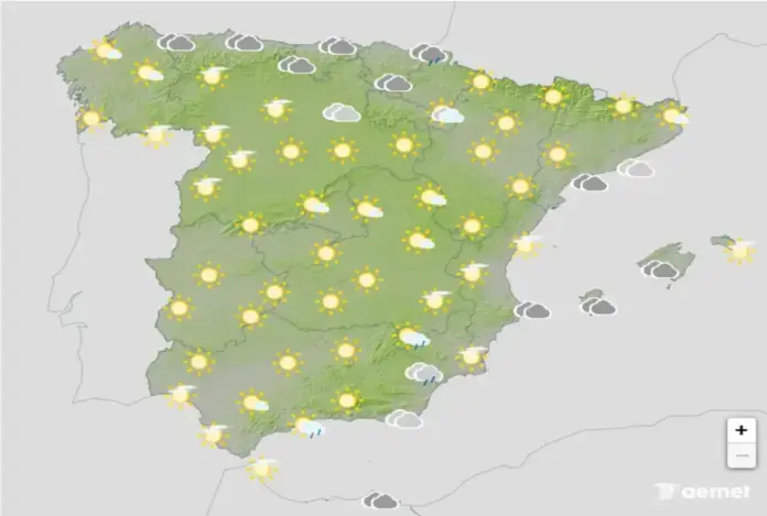 Alerta por chubascos fuertes este jueves en Cataluña, el sureste y Baleares FOTOGRAFÍA. BARCELONA (CATALUÑA) ESPAÑA, 18 DE SEPTIEMBRE DE 2026. Alerta por chubascos fuertes este jueves en Cataluña, el sureste y Baleares. Infograma de la Agencia Estatal de Meteorología (Aemet) sobre las previsiones meteorológicas para este viernes 18 de septiembre de 2026 en toda España. Lasvocesdelpueblo (Ñ Pueblo)