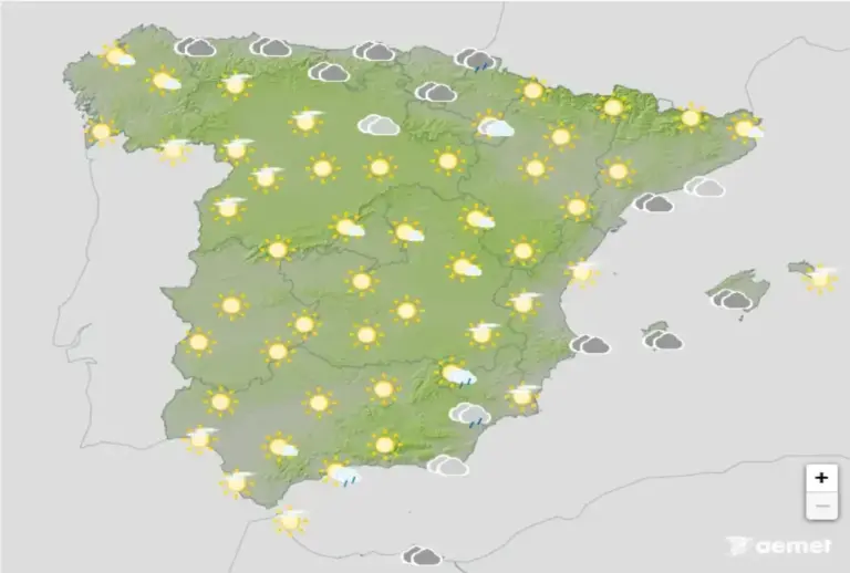 FOTOGRAFÍA. BARCELONA (CATALUÑA) ESPAÑA, 18 DE SEPTIEMBRE DE 2026. Alerta por chubascos fuertes este jueves en Cataluña, el sureste y Baleares. Infograma de la Agencia Estatal de Meteorología (Aemet) sobre las previsiones meteorológicas para este viernes 18 de septiembre de 2026 en toda España. Lasvocesdelpueblo (Ñ Pueblo)