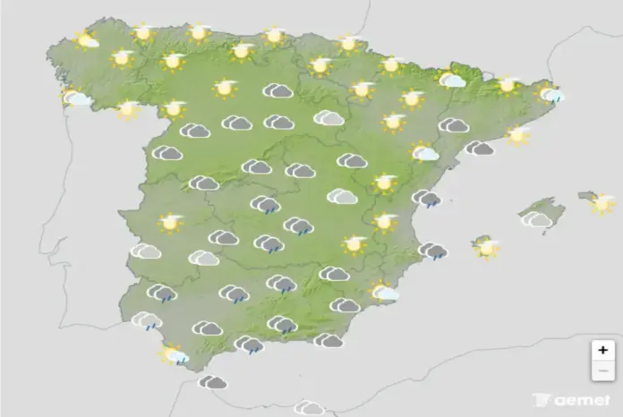 FOTOGRAFÍA. BARCELONA (CATALUÑA) ESPAÑA, 28 DE SEPTIEMBRE DE 2026. El aire frío desploma las máximas este lunes y desata chubascos tormentosos en la Península. Infograma de la Agencia Estatal de Meteorología (Aemet) sobre las previsiones meteorológicas para este lunes 28 de septiembre de 2026 en toda España. Lasvocesdelpueblo (Ñ Pueblo)