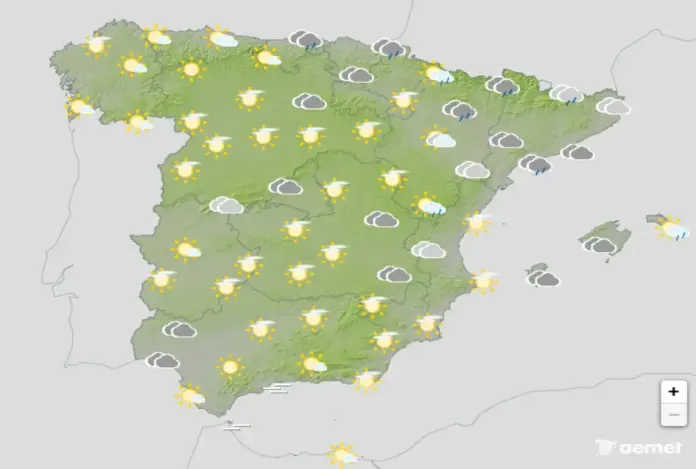 Fuertes lluvias y granizo amenazan a Valencia, Castellón y Tarragona este jueves FOTOGRAFÍA. BARCELONA (CATALUÑA) ESPAÑA, 01 DE OCTUBRE DE 2026. Fuertes lluvias y granizo amenazan a Valencia, Castellón y Tarragona este jueves. Infograma de la Agencia Estatal de Meteorología (Aemet) sobre las previsiones meteorológicas para este jueves 01 de octubre de 2026 en toda España. Lasvocesdelpueblo (Ñ Pueblo)