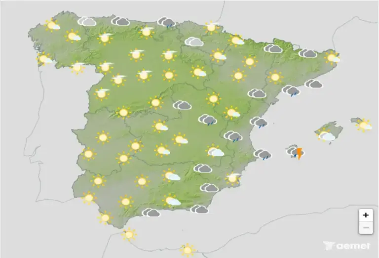 FOTOGRAFÍA. BARCELONA (CATALUÑA) ESPAÑA, 17 DE SEPTIEMBRE DE 2026. Giro drástico del tiempo el jueves desplome notable de las temperaturas y tormentas fuertes en el sureste peninsular. Infograma de la Agencia Estatal de Meteorología (Aemet) sobre las previsiones meteorológicas para este jueves 17 de septiembre de 2026 en toda España. Lasvocesdelpueblo (Ñ Pueblo)