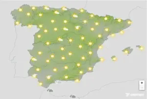 FOTOGRAFÍA. BARCELONA (CATALUÑA) ESPAÑA, 03 DE SEPTIEMBRE DE 2026. Jueves, rachas fuertes en el Estrecho y temperaturas altas en el centro y sur peninsular. Infograma de la Agencia Estatal de Meteorología (Aemet) sobre las previsiones meteorológicas para este jueves 3 de septiembre de 2026 en toda España. Lasvocesdelpueblo (Ñ Pueblo).