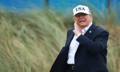 FOTOGRAFÍA. DUBLÍN (IRLANDA), 13 DE SEPTIEMBRE DE 2026. El presidente de Estados Unidos, Donald Trump, durante una visita a Irlanda este fin de semana. Efe