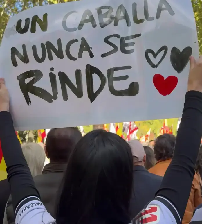 FOTOGRAFÍA. MADRID, 25 DE OCTUBRE DE 2026. Marea de miles de patriotas españoles encabezados por la plataforma ciudadana «Mujeres Caballas - Familias Unidas por Ceuta» recorre el Paseo del Prado portando banderas de España y de Ceuta para exigir el fin de la invasión migratoria. Lasvocesdelpueblo (Ñ Pueblo)
