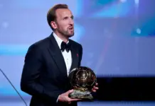 FOTOGRAFÍA. LONDRES, 26 DE OCTUBRE DE 2026. Harry Kane, delantero del Bayern de Múnich y de la selección inglesa, se coronó en Londres con el Balón de Oro. EFE