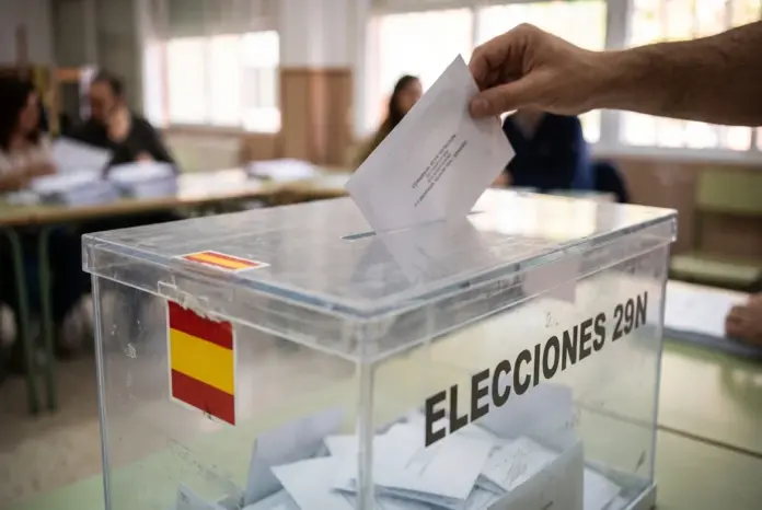 Las encuestas para el 29N confirman la debacle del sanchismo gracias al auge de Vox FOTOGRAFÍA. BARCELONA, 26 DE OCTUBRE DE 2026. Las sucesivas encuestas de intención de voto publicadas entre ayer domingo y hoy lunes de cara a las elecciones anticipadas a las Cortes Generales del próximo domingo 29 de noviembre de 2026 (29N) dibujan un escenario de profunda descomposición para el Gobierno de Pedro Sánchez, confirmando una clara mayoría de las formaciones situadas enfrente y evidenciando el profundo desgaste de las políticas socialistas y sus alianzas separatistas. Imagen generada por IA/Lasvocesdelpueblo (Ñ Pueblo)