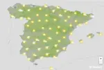 FOTOGRAFÍA. BARCELONA (CATALUÑA) ESPAÑA, 10 DE OCTUBRE DE 2026. Sábado de sol generalizado en la Península mientras la DANA azota Lanzarote. Infograma de la Agencia Estatal de Meteorología (Aemet) sobre las previsiones meteorológicas para este sábado 10 de octubre de 2026 en toda España. Lasvocesdelpueblo (Ñ Pueblo)