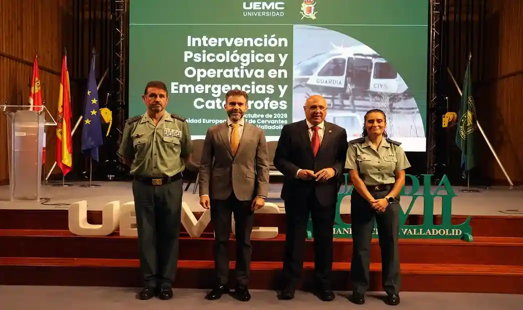 FOTOGRAFÍA. VALLADOLID, 07 D EOCTUBRE DE 2026. La Guardia Civil de Valladolid y la Universidad Europea Miguel de Cervantes (UEMC) han reunido hoy a profesionales de los ámbitos operativo, sanitario, psicológico y de protección civil en la jornada divulgativa ‘Intervención Psicológica y Operativa en Emergencias y Catástrofes’, celebrada con motivo de los actos institucionales organizados por la festividad de la Virgen del Pilar, Patrona de la Guardia Civil. Lasvocesdlepueblo (Ñ Pueblo)